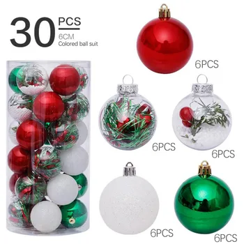 

35# 30PCS Christmas Ball Baubles Party Xmas Tree Decorations Hanging Ornament Decor рождество boże narodzenie новый год 2021