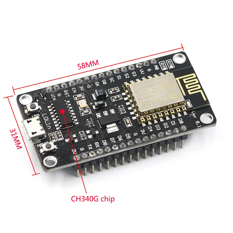 V3 беспроводной модуль NodeMcu 4M байт Lua wifi Интернет вещей макетная плата на основе ESP8266 ESP-12E для arduino CP2102