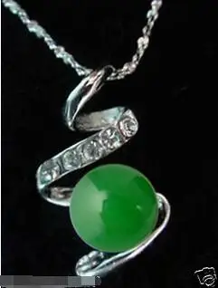 Free &gt&gt beautiful Tibet silver green stone pendant necklace AAA | Украшения и аксессуары
