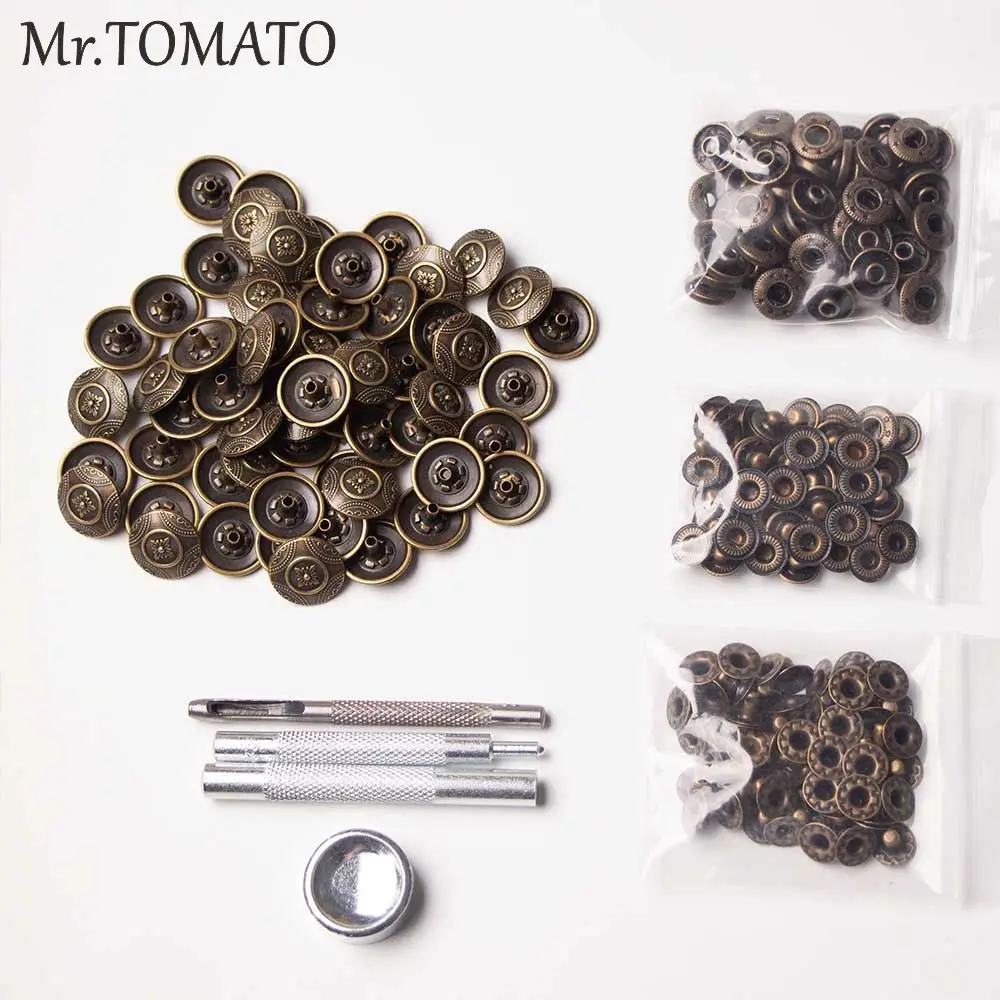 

633 Easy-To-Do Series Snap Fasteners Tools set 50 per package included all tools button tool Sewing Leather Craft Clothes Bags