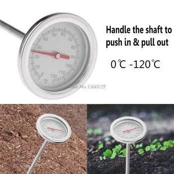 

50cm Premium Stainless Steel Compost Soil Thermometer Garden Backyard 0 Degree -12 Degree Dropship