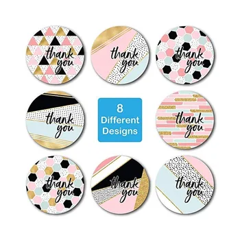 

500pcs labels per roll sticker 8 designs of thank you stickers seal labels for package gift decoration stationery sticker