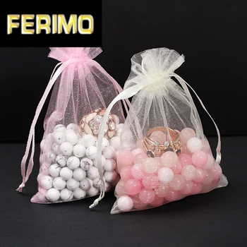 

50pcs/bag 7x9cm Organza Pouches Bags Selection 19 Colors Drawable Gift Bags & Pouches Jewelry Packaging Bags 5zWP001-50