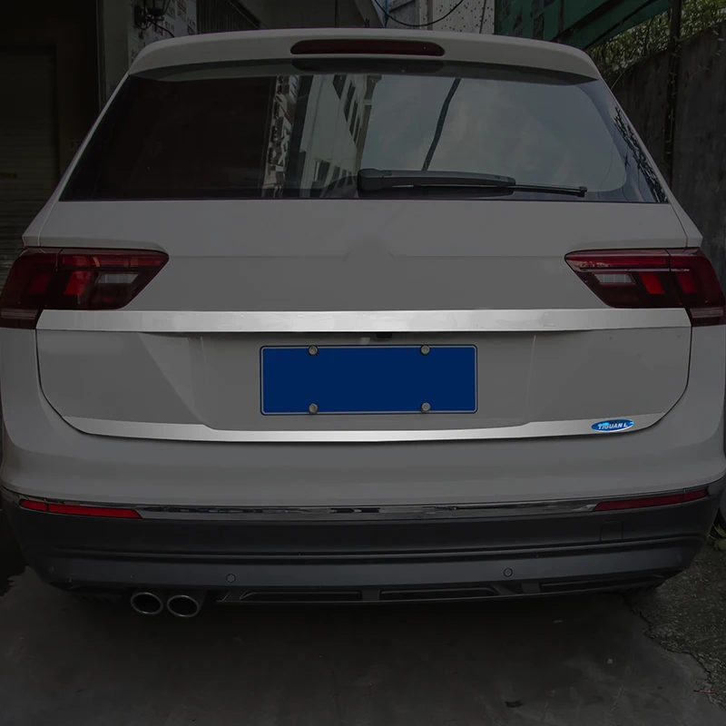 

For Volkswagen Tiguan L 2017-18 Tailgate Rear Door Bottom Cover Molding Trim Stainless Steel Back Door Trim Car Accessories