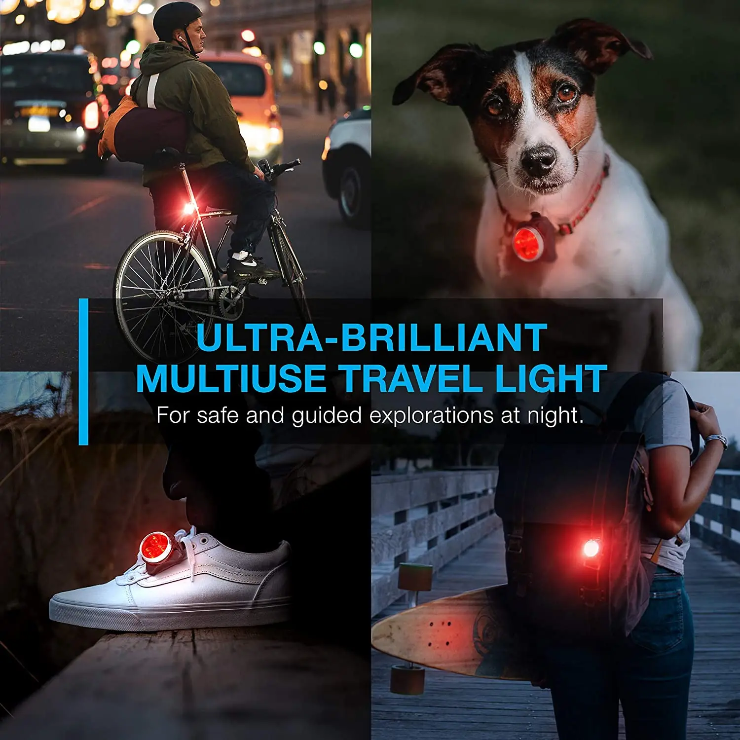 Juego de luces recargables para bicicleta, luces LED delanteras y traseras,  4 opciones de modo de luz, batería de litio de 650 mAh, faro para  bicicleta, IPX4 resistente al agua, fácil de