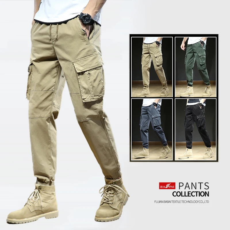 

BAPAI Men's Fashion Work Pants Outdoor Wear-resistant Mountaineering Trousers Work Clothes Street Fashion Cargo Pants