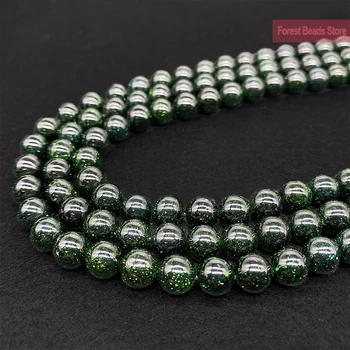 

Natural Stone Dark Green SandStone Loose Round Beads 15" Strand 4 6 8 10 12MM Pick Size for Jewelry Making Diy Bracelet Necklace