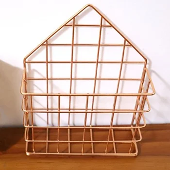 

Stainless Steel Household Storage Baskets Rose Gold Makeup Jewelry Stationery Office Desktop Organizer European Storage Rack