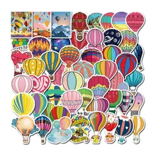 Autocollant de Graffiti en PVC, ballon d'air chaud, 50 pièces, autocollant de téléphone pour enfant, accessoire esthétique de Scrapbooking pour carnet de notes