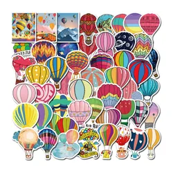 Cartoon Hot Air Balloon PVC Graffiti Sticker Aesthetic Notebooks Scrapbooking Accessories Phone Child Sticker Flakes 50PCS