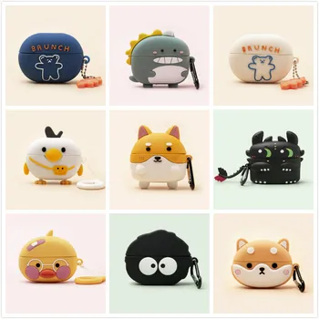 

3D Earphone Case for Huawei Freebuds 4 Case Silicone Cute Dog Cartoon Dinosaur Cover for Huawei Freebuds Pro Cases with Keychain