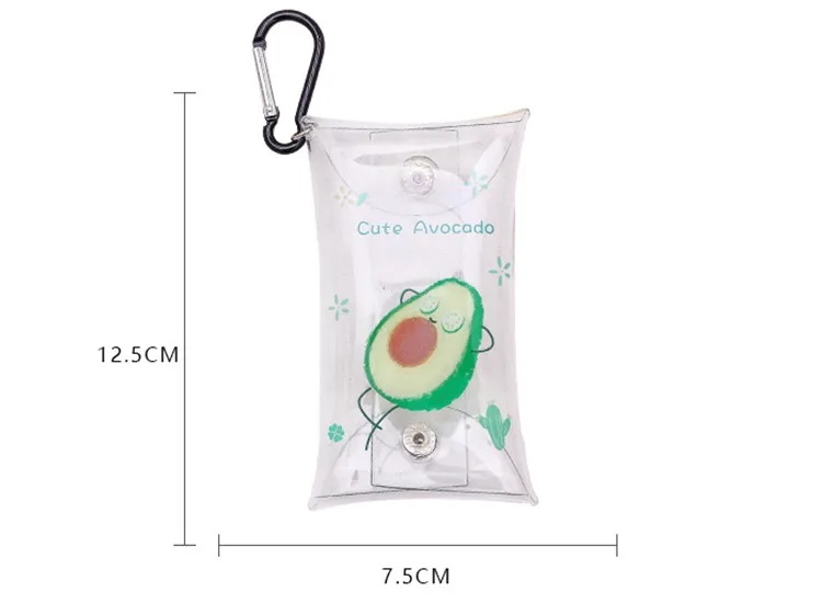 Cartoon Key Wallets PVC Mini Purse for Coins Fashion Transparent Small Coin Bag Students Clear Waterproof Lipstick Pouch Women