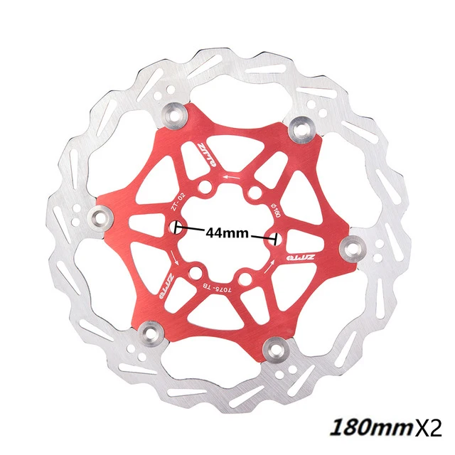 ZTTO MTB дорожный велосипед дисковый тормоз плавающий ротор 160 мм/180 мм из нержавеющей стали тормозной диск совместимые металлические колодки для MTB дорожный велосипед - Цвет: red-180MM  2pcs