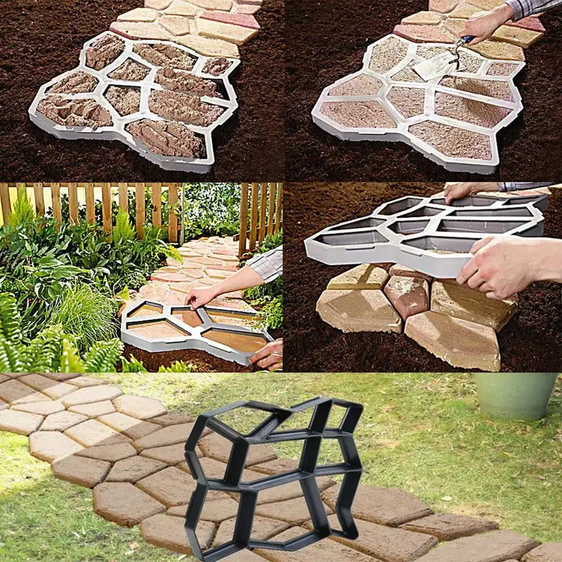 Paving-Mould Patio-Maker Path Mold Driveway-Stone Concrete Floor-Road Making Plastic