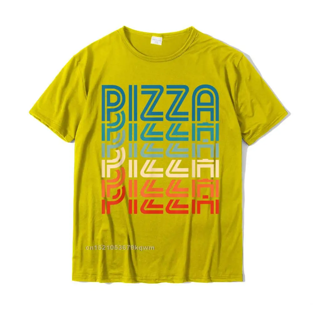 Summer Cotton Fabric Tshirts for Men Short Sleeve Casual Tops Tees Latest NEW YEAR DAY Round Neck T Shirt Customized Funny Pizza Retro Vintage Carb Pizza Lover Foodie T-Shirt__4841 yellow