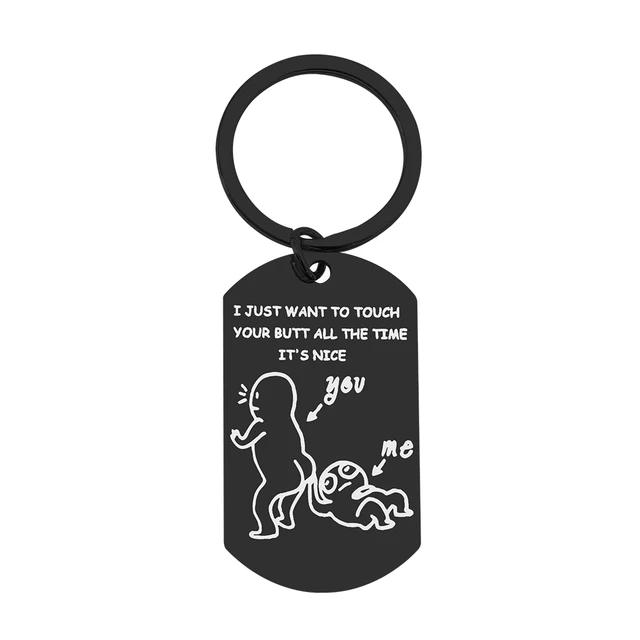 Couple Lover Funny Butt Love Keychain Keyrings Let Me Touch 