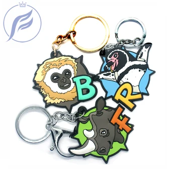 

FANGQINGMAO 50PCS/5CM Custom Soft Pvc Keychain Promotional Reflective Keychain