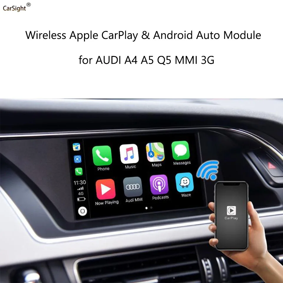 Беспроводной CarPlay для AUDI A5 Q5 A4 8E MMI 3G Оригинальная экранная система обмена GPS