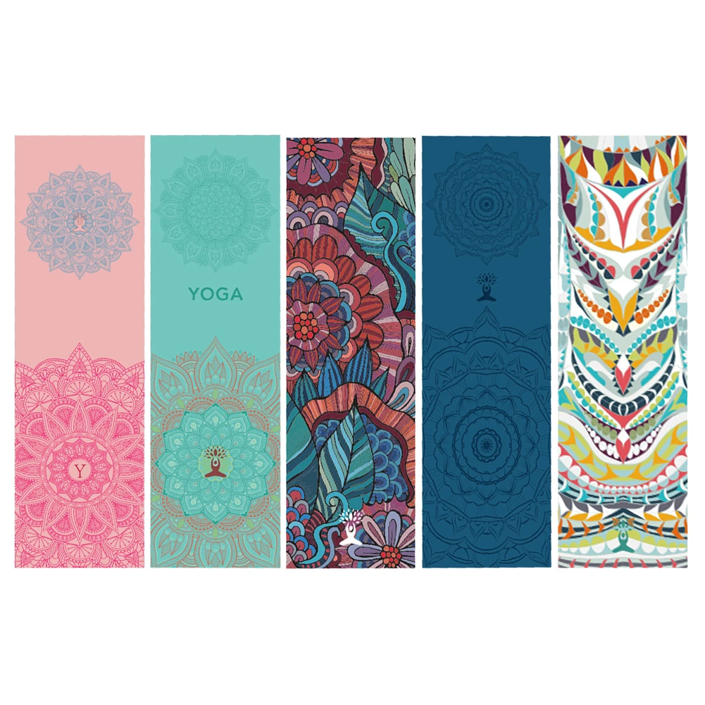 30*100cm Printed Yoga Towel Portable Double Layer Non-Slip Mat Protection Yoga Exercise Pad Quick Drying Pilates Towel Blanket Yoga Towel