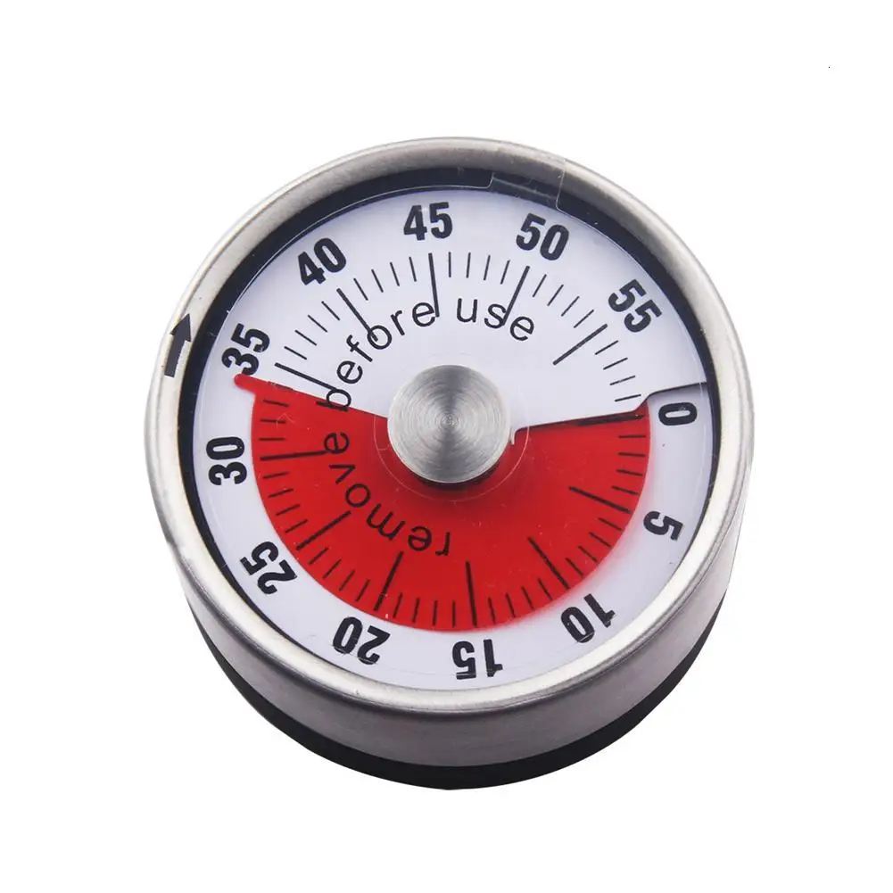 

Mini Round Shaped Magnetic Kitchen Timer Mechanical Cooking Alarm Counter Clock Baking Reminder Stainless Steel Manual Countdown