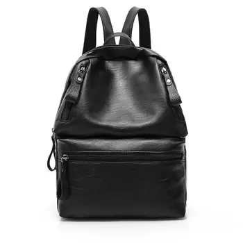 

Waterproof PU leather black backpack fashion new women's backpack leisure travel shoulder bag