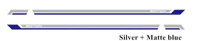 Для Volkswagen Multivan T5 T6 California Edition Авто Боковая юбка в полоску Автомобильная виниловая наклейка на заказ наклейки для украшения кузова автомобиля - Название цвета: Matte blue-silver