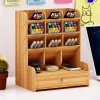 

Creative Pen pencil holder Receiving Box Desktop Learning Penholder Office desk organizer storage rack supplies wood 2020New