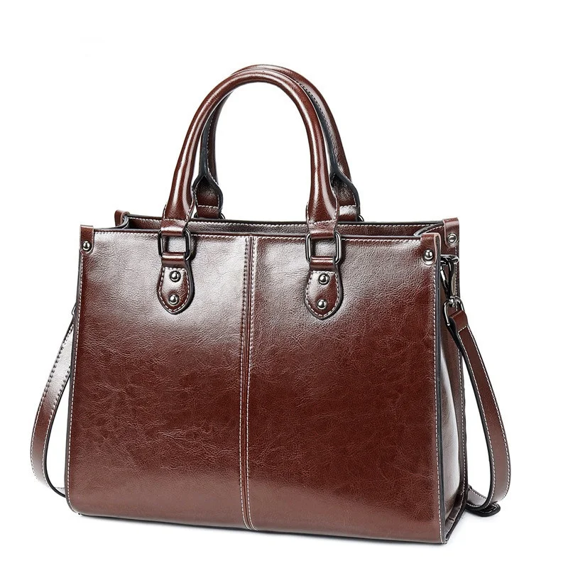 

Genuine Leather handbag women shoulder bag tote female Vintage leather bag High Quality Casual Female Bags Ladies Large bags
