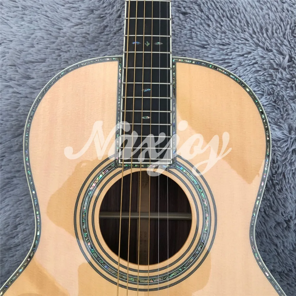 Solid spruce 39 дюймов ooo стиль Акустическая гитара, на заказ настоящий Abalone Ebony электрогитара ra acustica