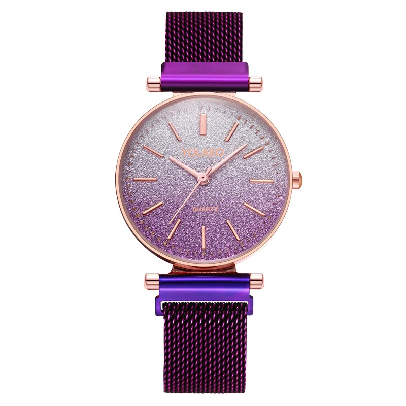 

voice with the net red lady watch female watch Korean fashion super thin gradual magnet button tiktok quartz watch