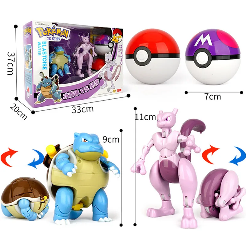 Genuine Pokemon Toy Set Toy Pocket Monster Pikachu Charmander  Mewtwo Lunala Scroll Action Figure Anime Model Children's Toys
