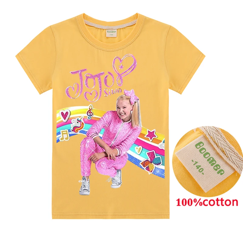 JoJo Siwa/Одежда для девочек; толстовки с капюшоном; Новая детская одежда; Осенняя хлопковая Футболка; топы; футболки для малышей; Рождественский свитер; комплект; пальто gormiti - Цвет: T1283