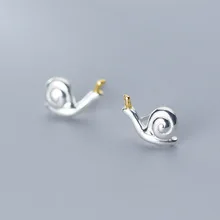 Серьги гвоздики из стерлингового серебра с крошечными улитками