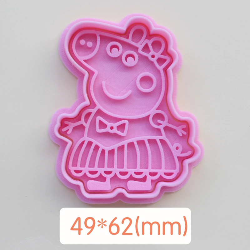 Peppa Pig Cookie Cutter 3d Cartoon Cute Push-type Baking Accessories Bakery Tools Kitchen Supplies Halloween Party Decoration