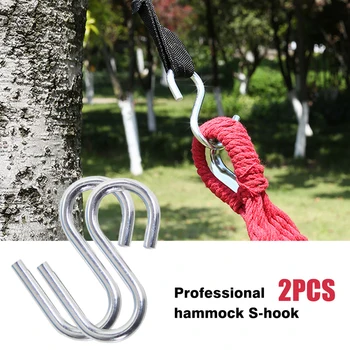 

2pcs Heavy Duty Connecting Corrosion Resistant Stainless Steel Easy Apply Portable Travel S Shape Camping Hammock Hook Durable