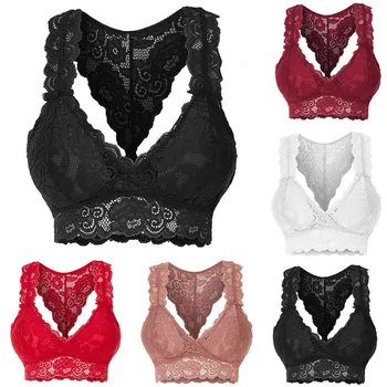 

New Arrival Lace bra bra Sexy Women V-Neck Push Up Vest Crop Wire Free Bra Lingerie Women Plus Size Intimates Underwear Lingerie