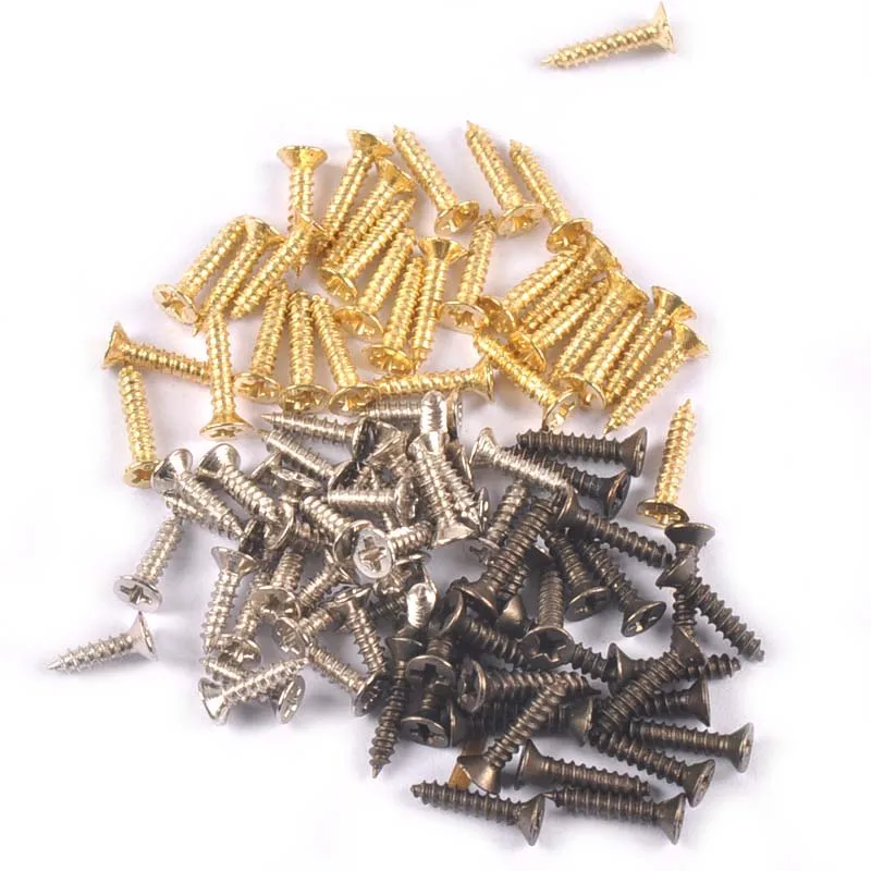 100Pcs Mini Flat Head Screw For Wooden Box Hardware Accessories Carpenter's Furniture Wood Working Bronze/silver/golden Screws