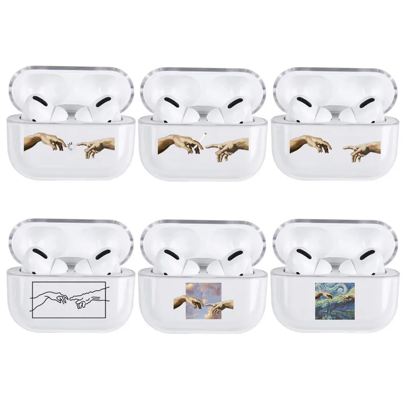 Модный чехол с забавным рисунком пальцев для Apple Airpods Pro прозрачный Твердый Crtystal Air