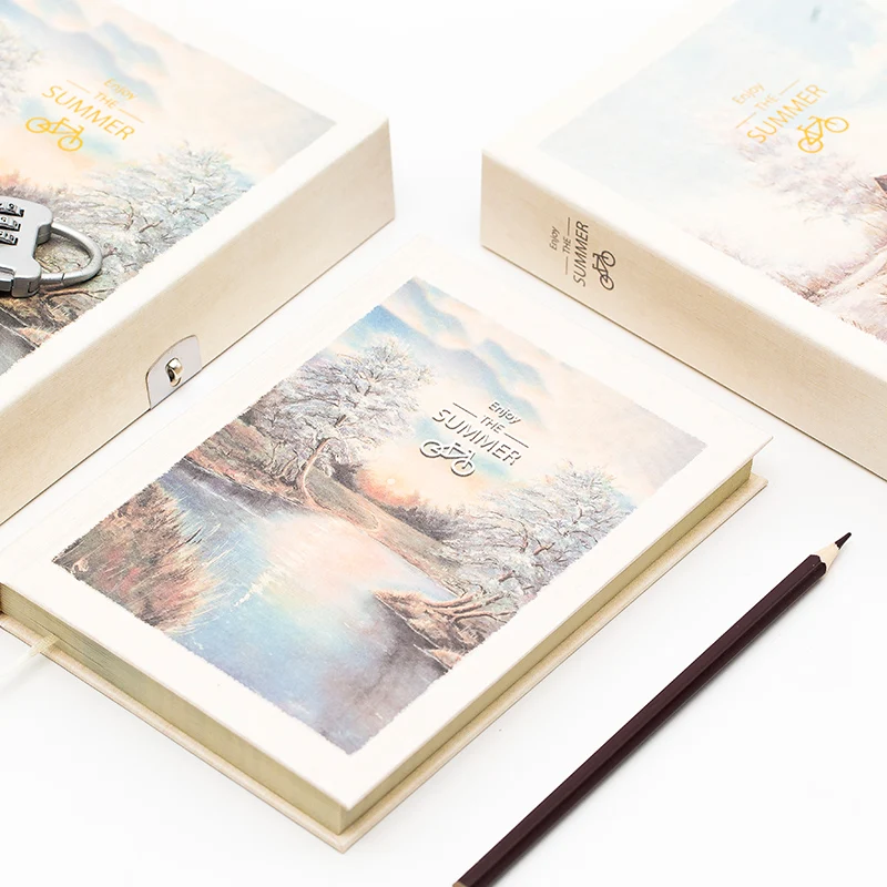 Password Retro A5 Notebook with Lock Writing Pads Lockable Notepad Binder Diary Student Gift Password Retro A5 Notebook with Lock Writing Pads Lockable Notepad Binder Diary Student Gift