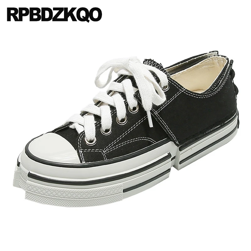 ladies black canvas trainers