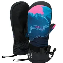 SMN лыжные перчатки молния, облако с узором для мужчин и женщин водонепроницаемые теплые зимние противоскользящие катание на сноуборде и лыжах походные теплые перчатки