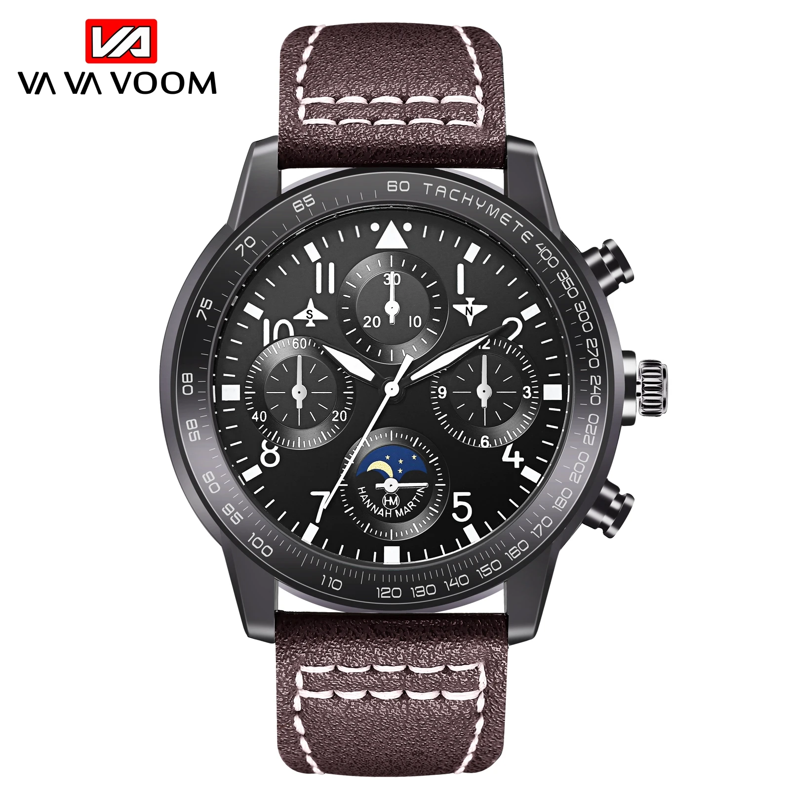 Cheap Chinese Whole Big Pilot Series Black Leather Sport Multifunction Quartz Men Wristwatches Original Wrist Watches For Men 