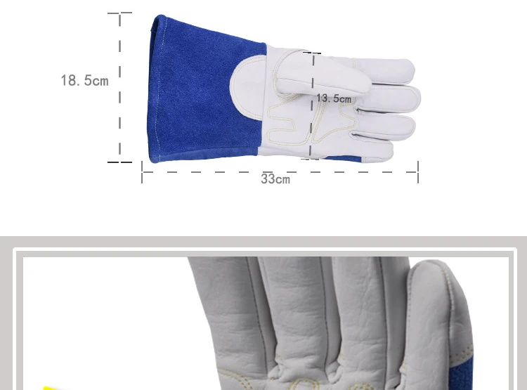 Luvas de soldadura resistentes ao calor perfeitas para soldador/cozimento/lareira/manipuladas animal/murrasco 13 polegadas luva