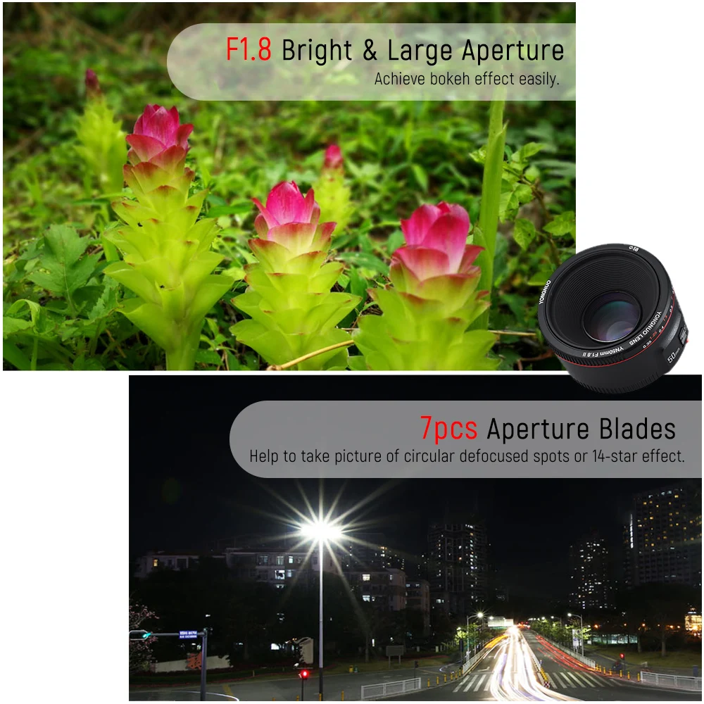 Объектив YONGNUO YN50mm YN50mm F1.8 II объектив с большой апертурой и автофокусом для камеры Canon EOS 70D 5D2 5D3 600D DSLR