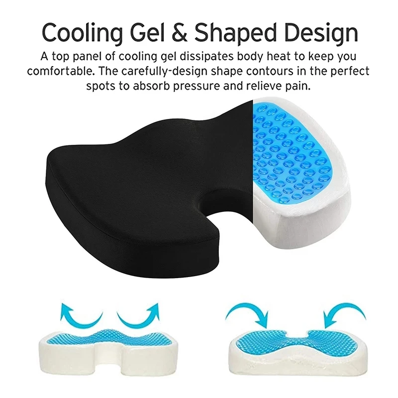 Car U Shape Gel Orthopedic Memory Cushion Foam Seat Cushion Travel Breathable Massage Office Chair Cushion Pad Protect Healthy Automobiles Seat Covers Aliexpress