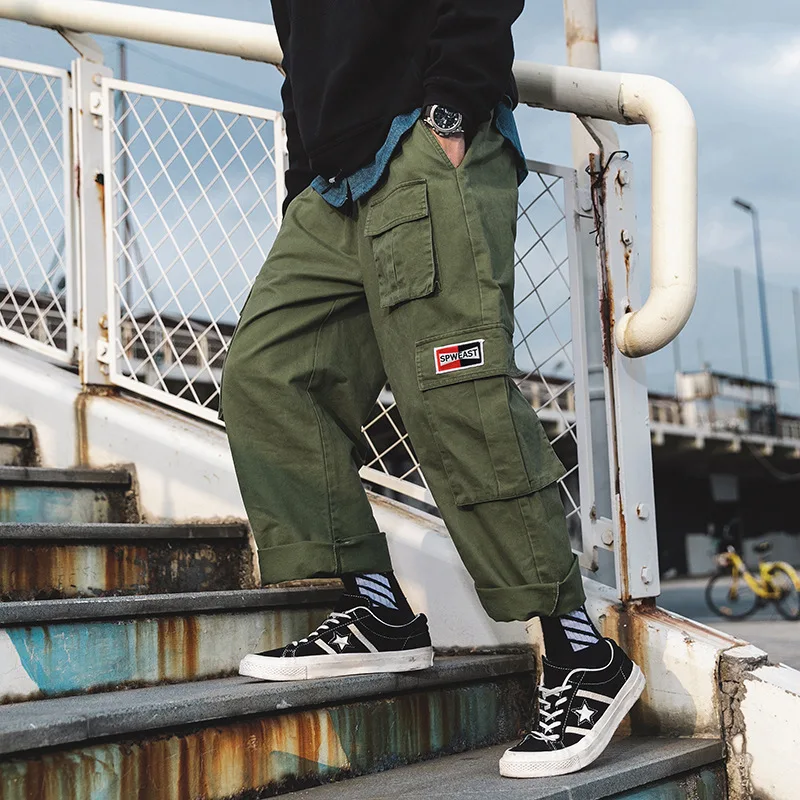

2019 Spring Exterior New Style Bib Overall Origional Straight-Cut Casual Pants