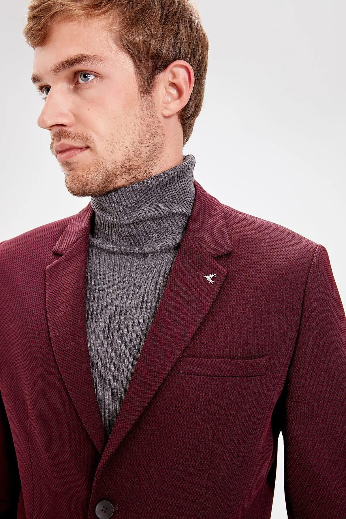 Trendyol murdumum мужской двойной кнопки Pin Slim Fit Куртка TMNAW20CE0028