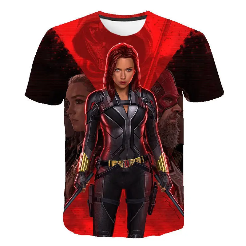 

Black Widow T Shirt Men Women Summer 3D Print T-shirt Marvel Avengers Alliance Superhero kids Tees Streetwear Children Tops