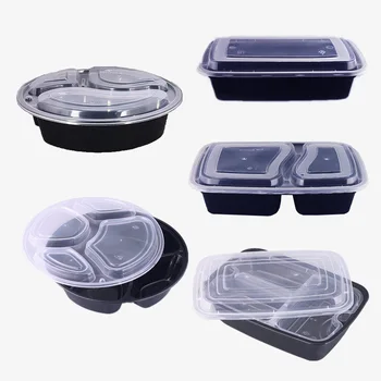 

150 Pcs/Lot Plastic One-off Bento Box Meal Storage Food Prep Lunch Box Microwavable Disposable Festive Wedding Party Tableware