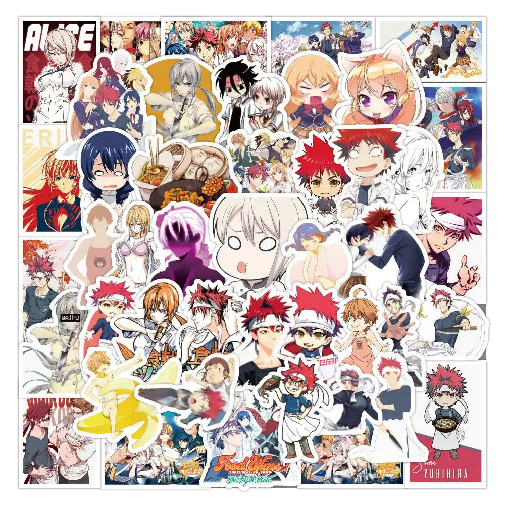 50個アニメ食品薙刀精神落書きステッカーに使用されている飾る水カップ コンピュータ電話 スーツケース 防水ステッカー ステッカー Aliexpress